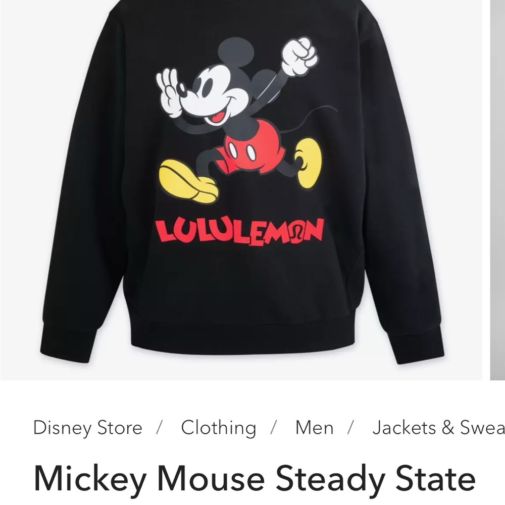Lululemon Mickey Mouse Black Sweatshirt